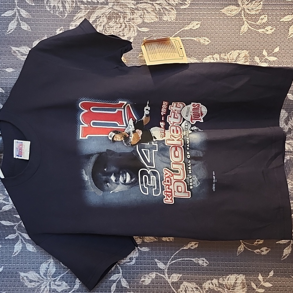 Kirby Puckett Shirt Youth L Minnesota Twins MLB USA Made